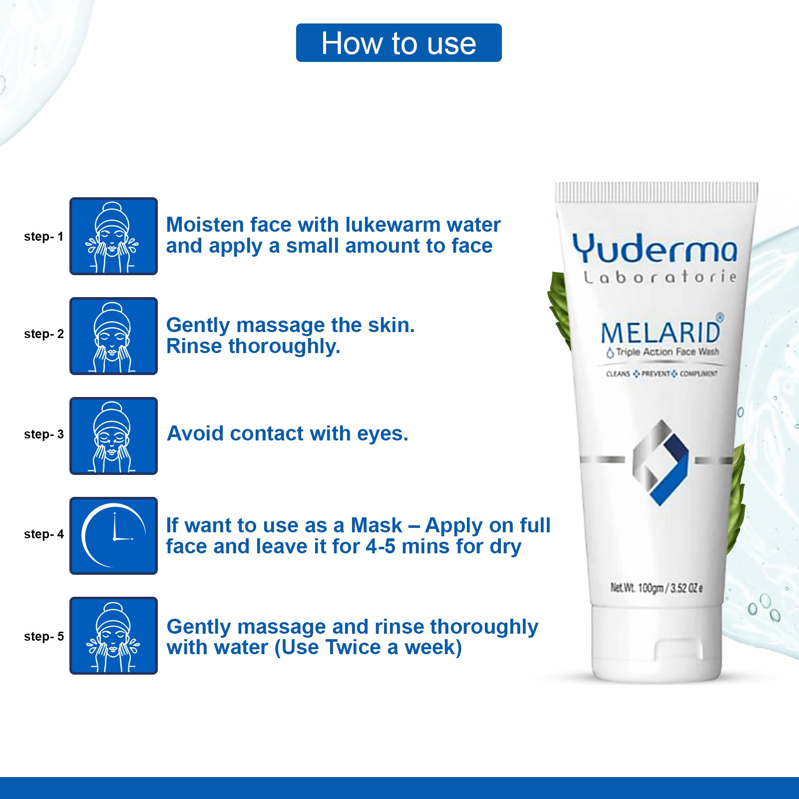Melarid Triple Action Face Wash-Mask