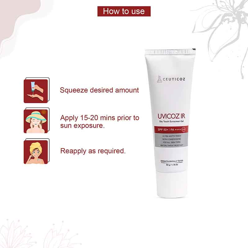 Uvicoz IR  Dry Touch Sunscreen Gel 50 gm